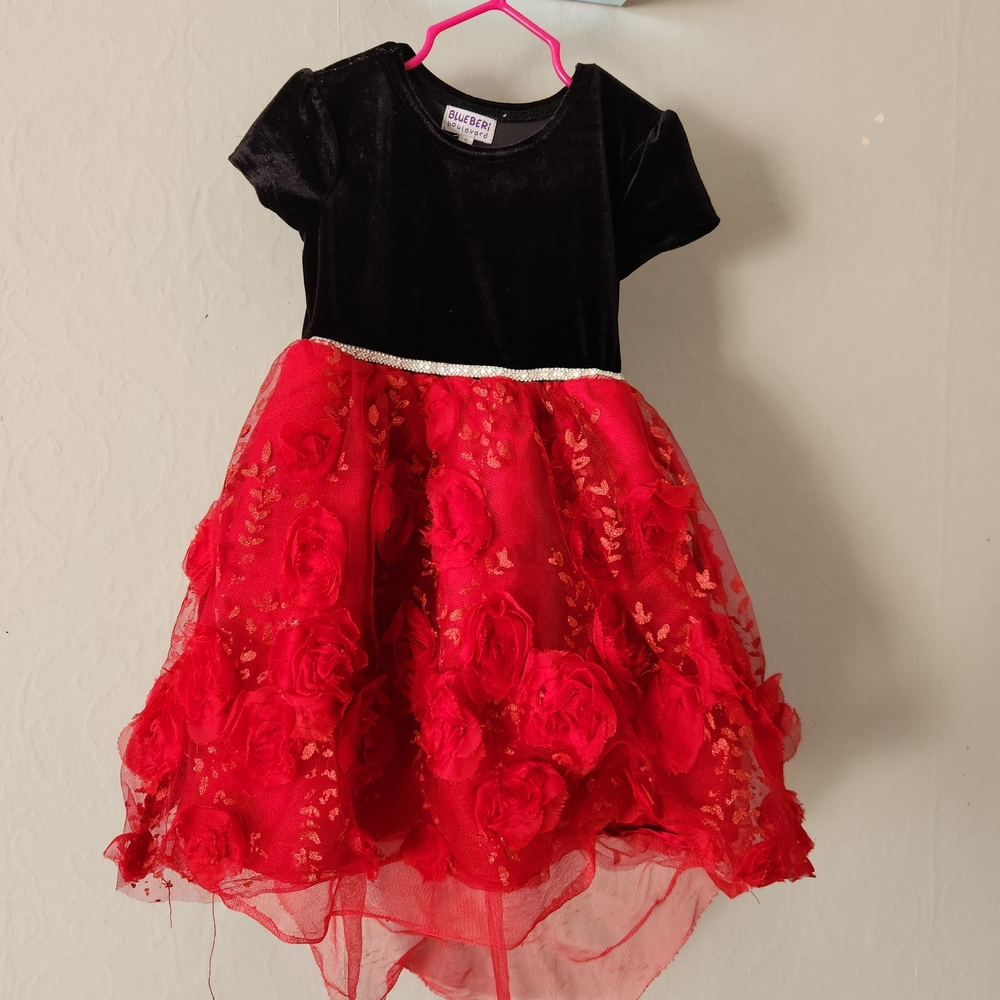 Blueberi Boulevard 5yr Black and Red Kids Formal Dress